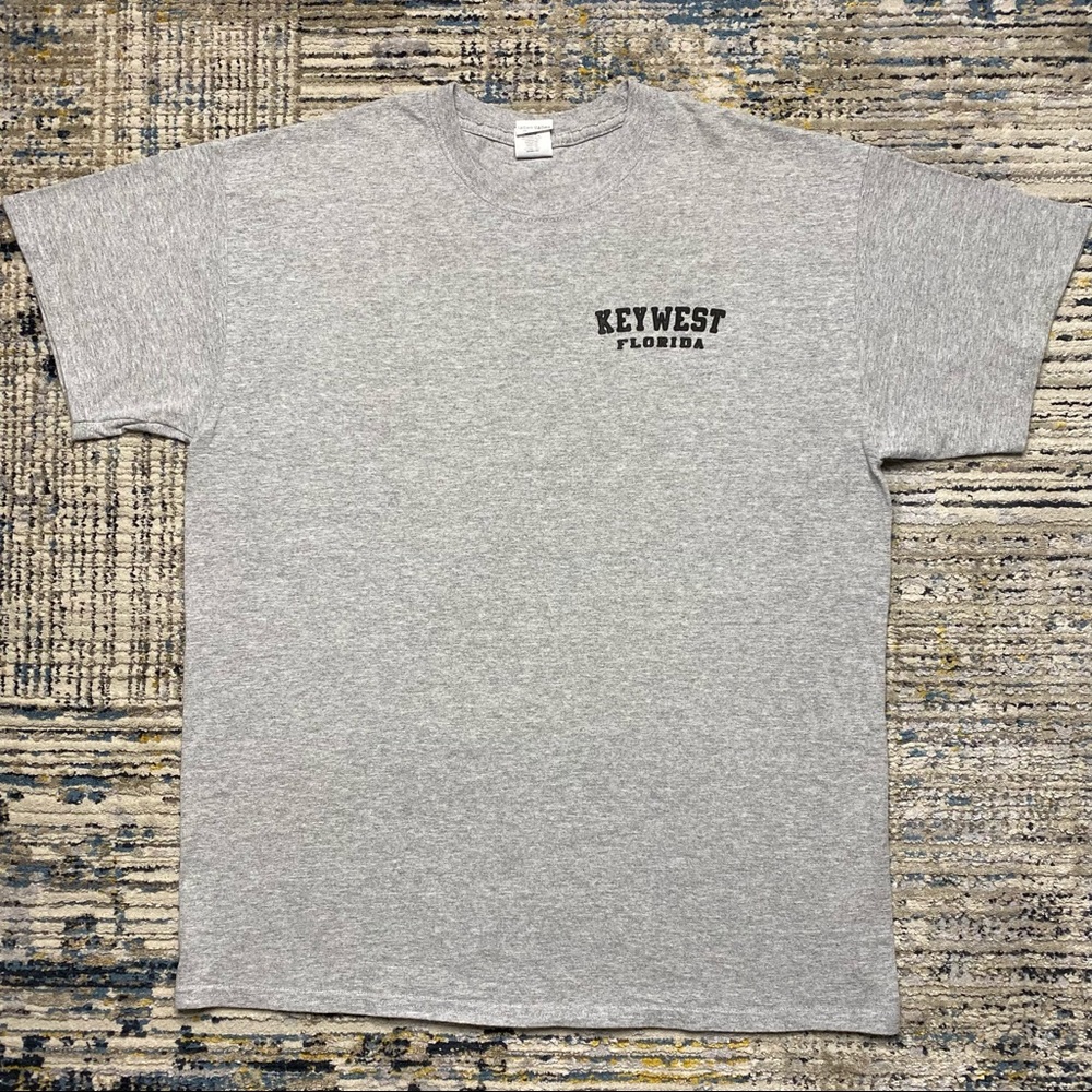 L Gray Gildan Key West Print Computer Solve Tshirt - image 3